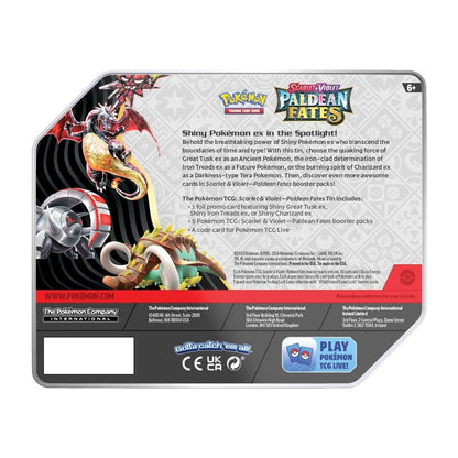 Pokémon TCG: Scarlet & Violet-Paldean Fates Tin (Shiny Great Tusk ex)